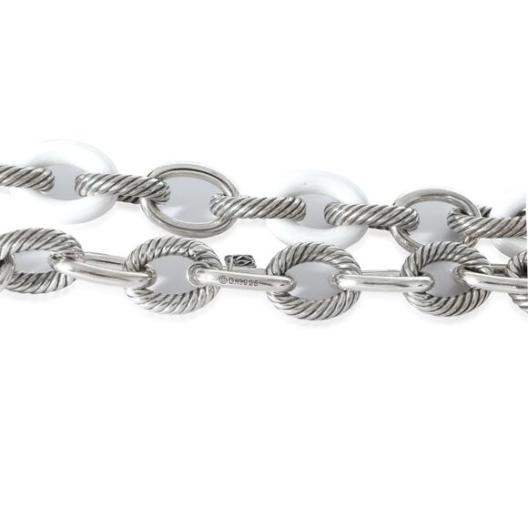 David Yurman Oval Link Necklace in Sterling Silver With Ceramic - Picture 3 of 4